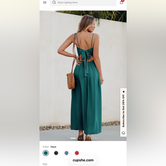 Cupshe Aqua Front Twist & Keyhole Maxi Dress - Picture 2 of 3